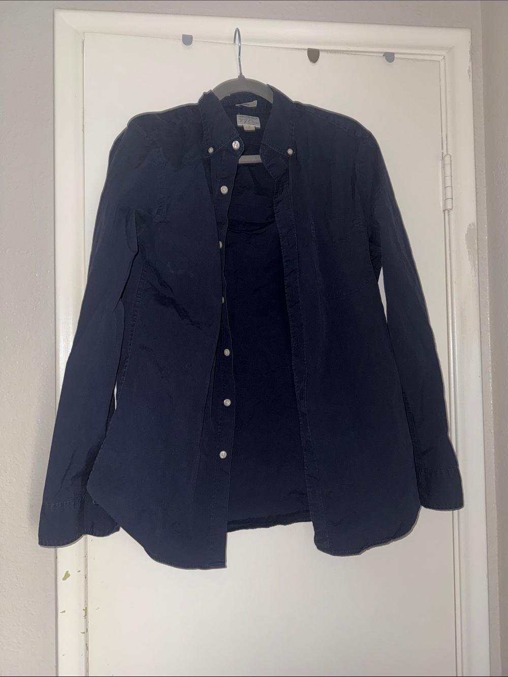 J. Crew Deep Navy Stretch Button-Up Shirt
